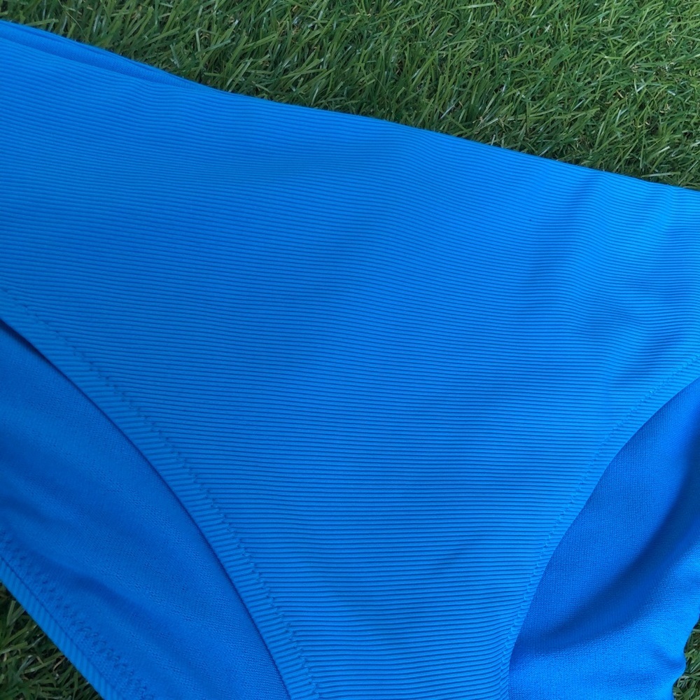 Athleta Cloudbreak Rib Mid Rise Bikini Bottom Blue - Picture 3 of 5